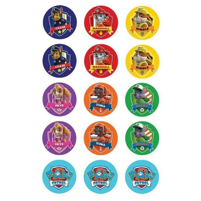 Paw Patrol Cupcake Icing Decorations (Pack of 15)