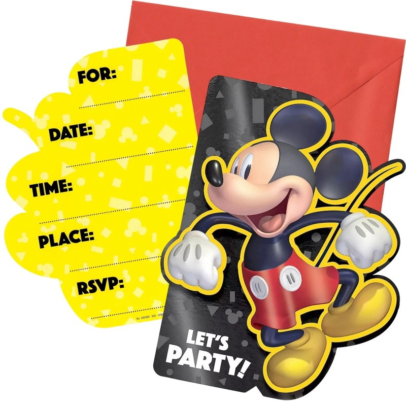Deluxe Mickey Mouse Invitations Set (Pack of 8)
