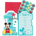Mickey Mouse 1st Birthday Party Invitations (Pack of 8)