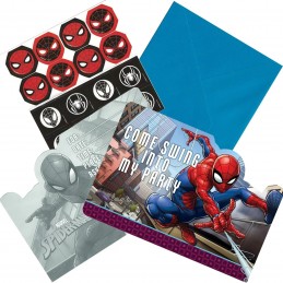 Spiderman Party Invitation Set (Pack of 8) | Spiderman Party Supplies