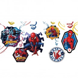Spiderman Swirl Decorations (Pack of 12)