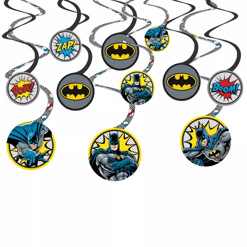 Batman Swirl Decorations (Pack of 12)