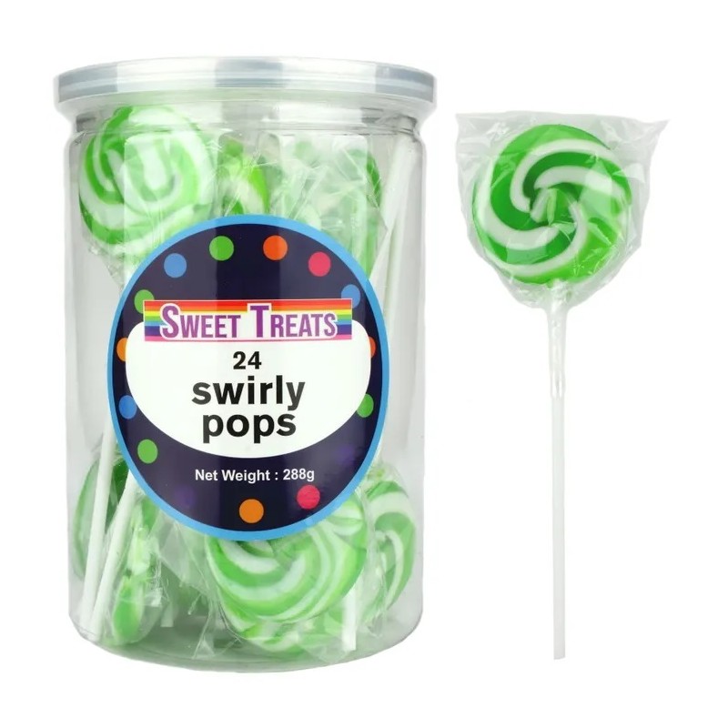 Green Swirl Lollipops (Pack of 24)