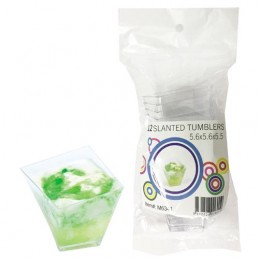Mini Plastic Slanted Tumbler Dessert Cups (Pack of 12)