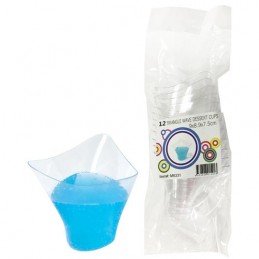 Plastic Triangle Wave Dessert Cups (Pack of 12)