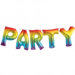 Rainbow Party Letter Balloon Banner