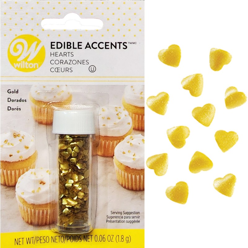 Wilton Edible Glitter Gold Hearts