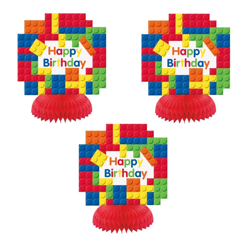 Building Blocks Mini Centrepieces (Pack of 3)