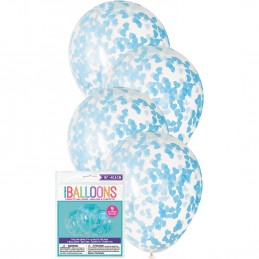 Blue Heart Confetti Balloons (Pack of 5)