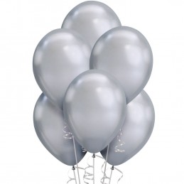 30cm Silver Metallic Balloons (Pack of 20)