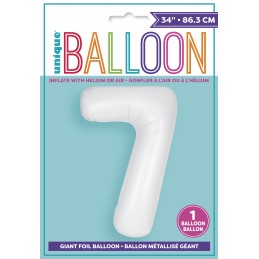 Matte White Number 7 Balloon 86cm