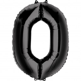 Black Number 0 Balloon 86cm