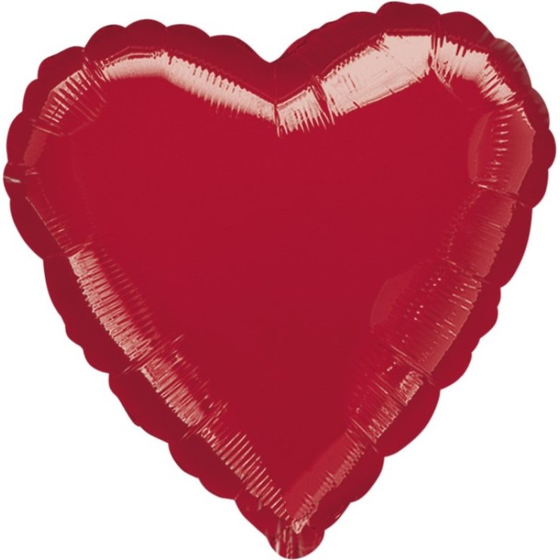 Metallic Red Heart Balloon 45cm