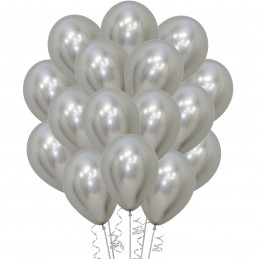12cm Reflex Mini Silver Balloons (Pack of 50)