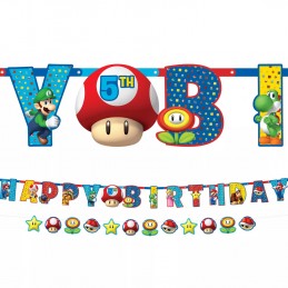 Super Mario Birthday Banner