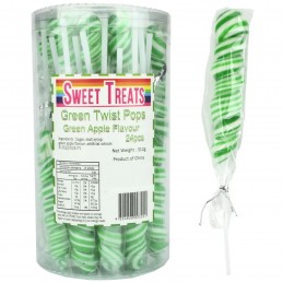 Green Twist Lollipops (Pack of 24)