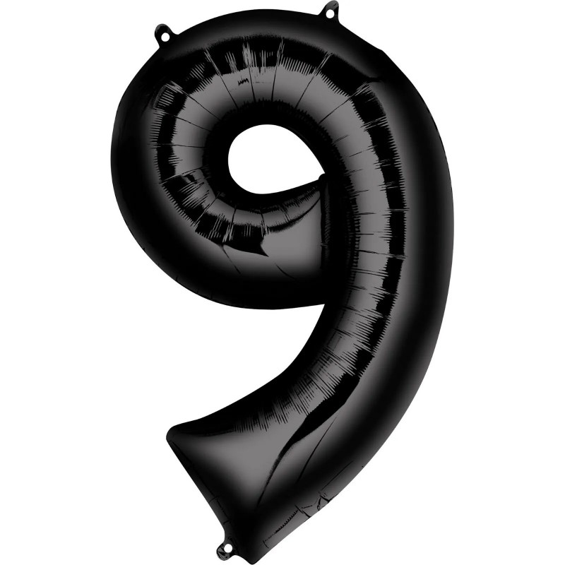 Black Number 9 Balloon 86cm