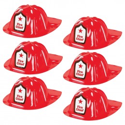 Fire Chief Plastic Hats (Pack of 6)