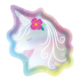 Enchanted Unicorn Iridescent Paper Plates (Pack of 8)