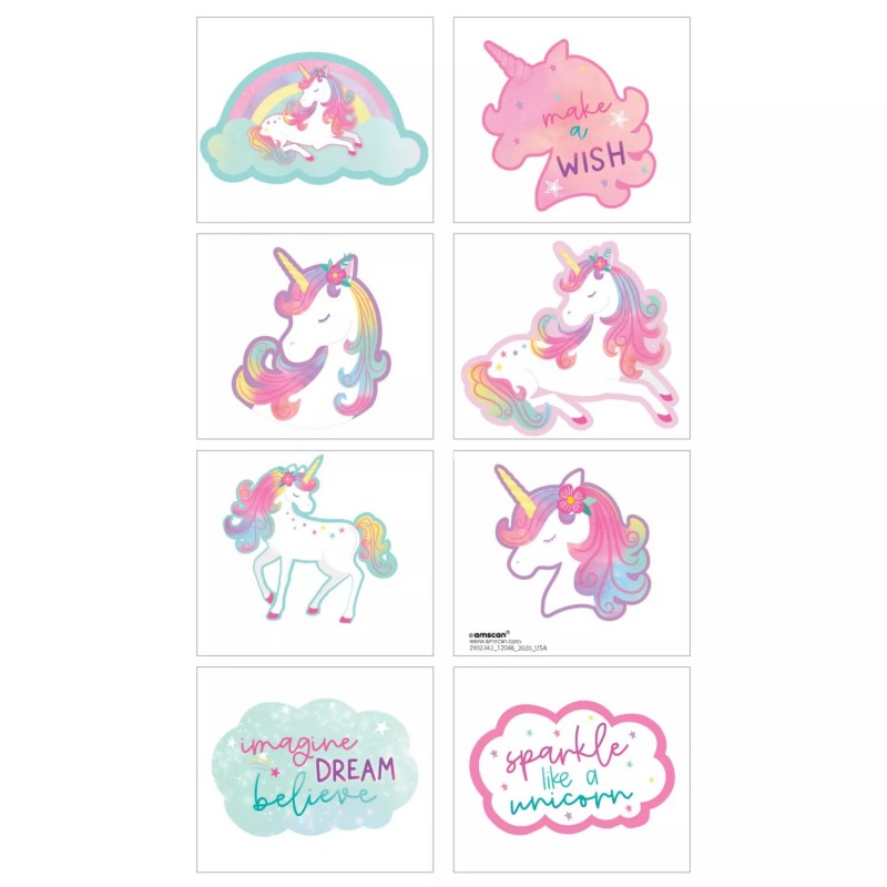 Enchanted Unicorn Tattoos (Set of 8)