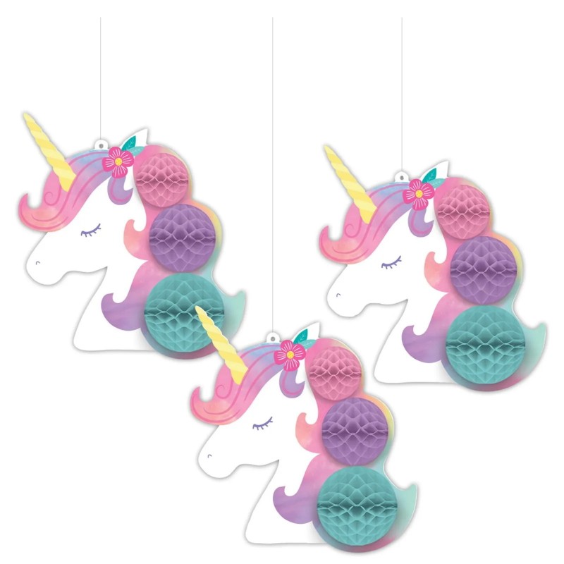 Enchanted Unicorn Hanging Decorations (Pack of 3)