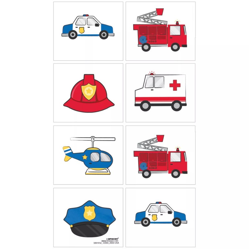 First Responders Tattoos (Set of 8)