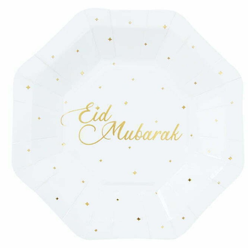 Eid Mubarak Small Paper Plates (Pack of 8)