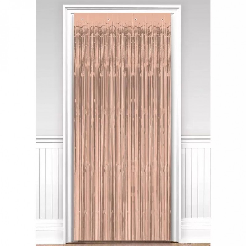 Metallic Rose Gold Foil Curtain - 90cm x 200cm