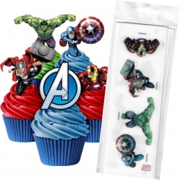 Marvel Avengers Wafer Cupcake Toppers (Pack of 16)