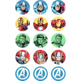Marvel Avengers Cupcake Icing Decorations (Pack of 15)