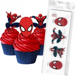 Spiderman Wafer Cupcake Toppers (Pack of 16)