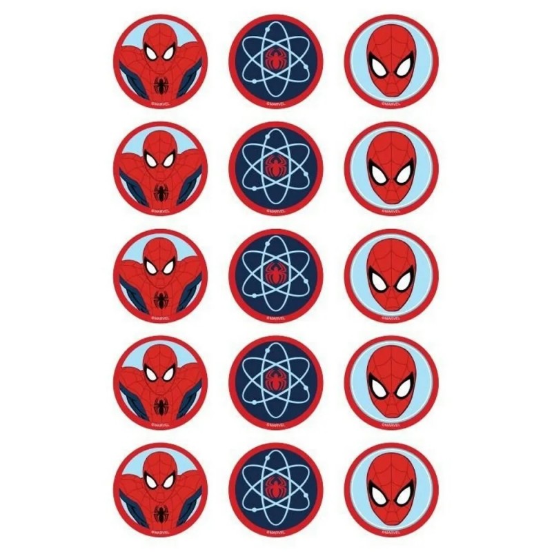 Spiderman Cupcake Icing Decorations (Pack of 15)