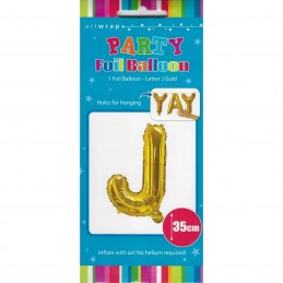 Gold Letter J Balloon 35cm