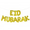 40cm Gold Eid Mubarak Letter Balloon Banner