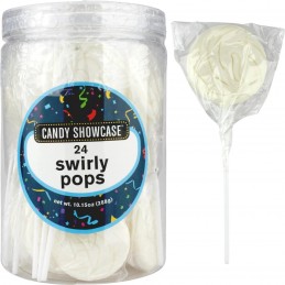 White Swirl Lollipops (Pack of 24)