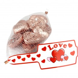 Foiled Rose Gold Chocolate Hearts (77g)