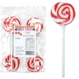 Red Swirl Lollipops (Pack of 4)