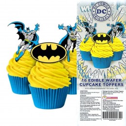 Batman Wafer Cupcake Toppers (Pack of 16)