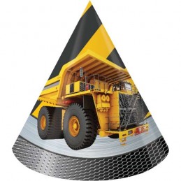 Construction Zone Party Hats (Pack of 8) | Discontinued