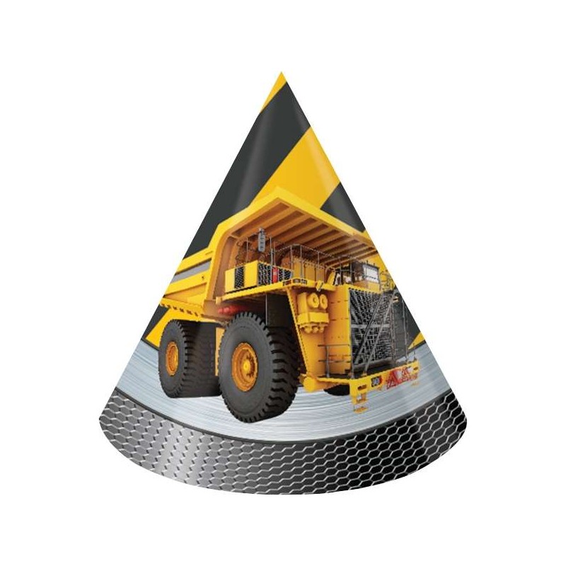 Construction Zone Party Hats (Pack of 8) | Discontinued