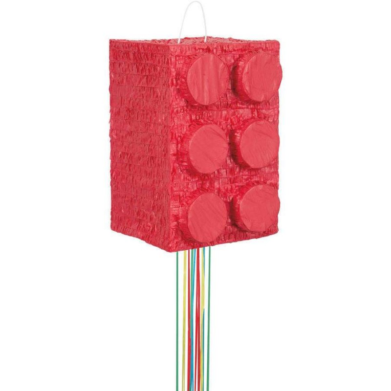 Block Party 3D Pull String Pinata | Lego Party Supplies
