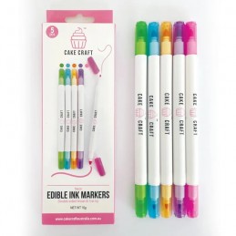 Cake Craft Edible Neon Coloured Markers FoodWriter Pens (Set of 5)