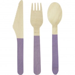 Purple Wooden Cutlery (Set of 12)