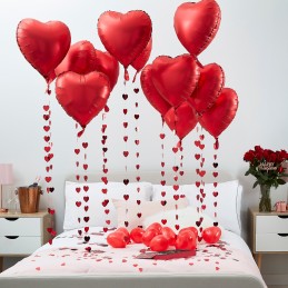Ginger Ray Red Heart Balloons Decoration Kit (Pack of 25)