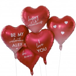 Ginger Ray Customisable Heart Valentines Balloons (Pack of 5)