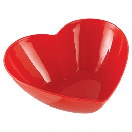 Red Heart Shaped Plastic Bowl