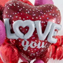 3D Valentine's Day Love You Heart Foil Balloon