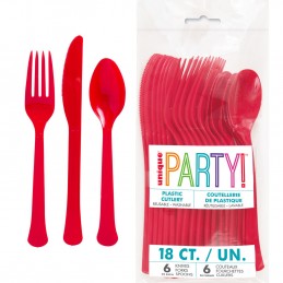 Reusable Red Cutlery (Pack of 18)