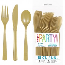 Reusable Gold Cutlery (Pack of 18)