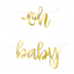 Gold Foil Oh Baby Garland Banner